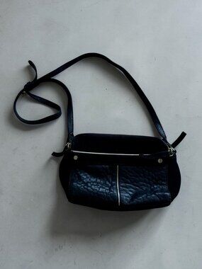 PETITE MENDIGOTE Paris Black Leather Suede Crossbody Bag